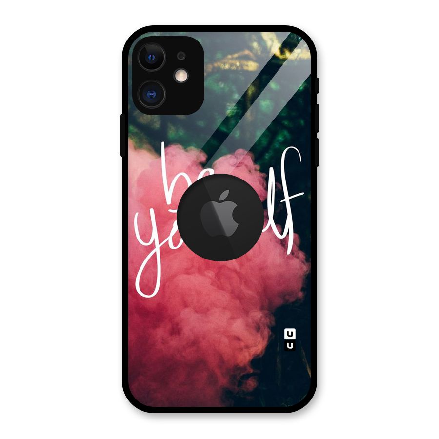 Be Yourself Greens Glass Back Case for iPhone 11 Logo Cut