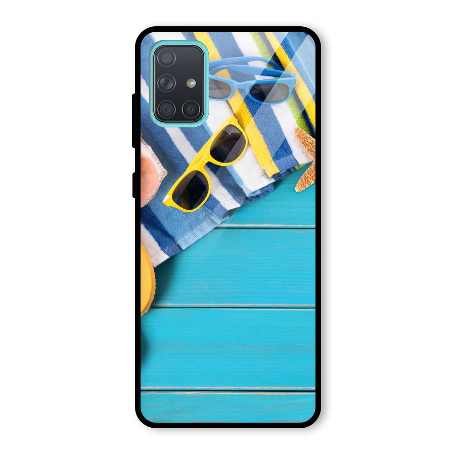 Beach Ready Glass Back Case for Galaxy A71
