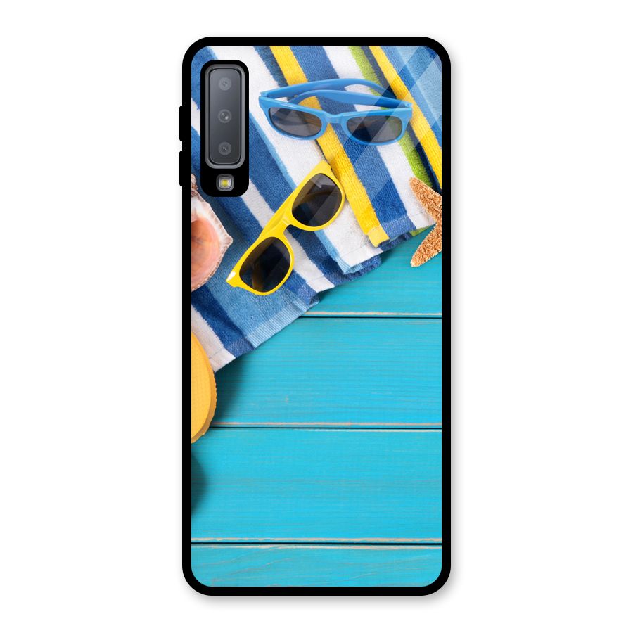 Beach Ready Glass Back Case for Galaxy A7 (2018)