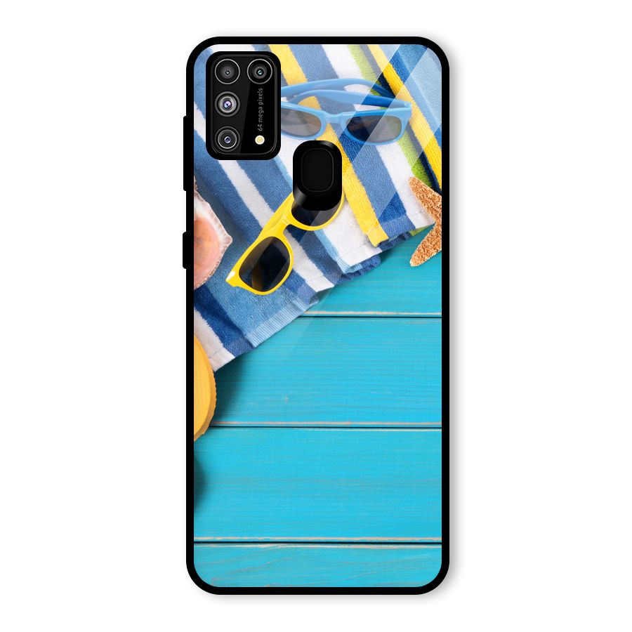 Beach Ready Glass Back Case for Galaxy F41