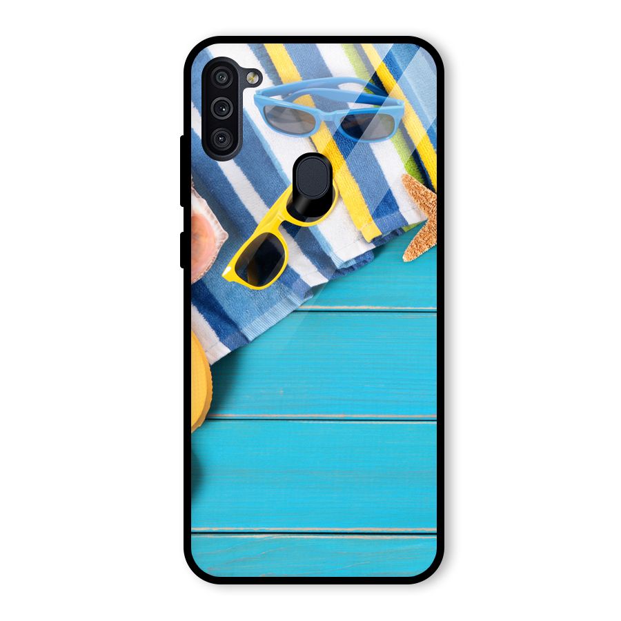 Beach Ready Glass Back Case for Galaxy M11