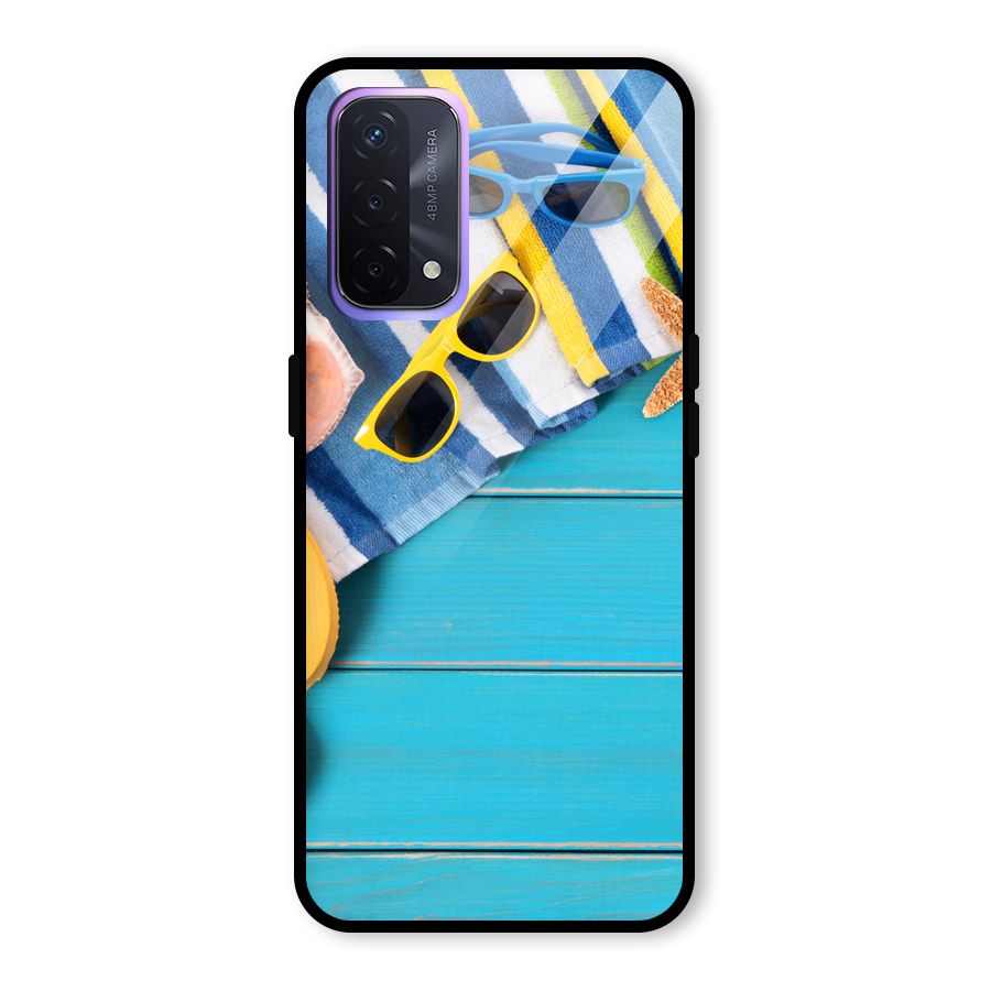 Beach Ready Glass Back Case for Oppo A74 5G