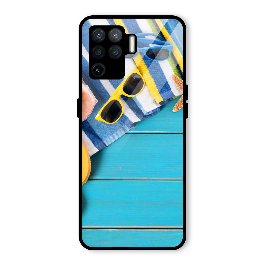 Beach Ready Glass Back Case for Oppo F19 Pro