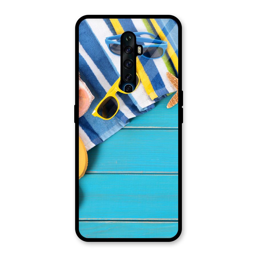 Beach Ready Glass Back Case for Oppo Reno2 F