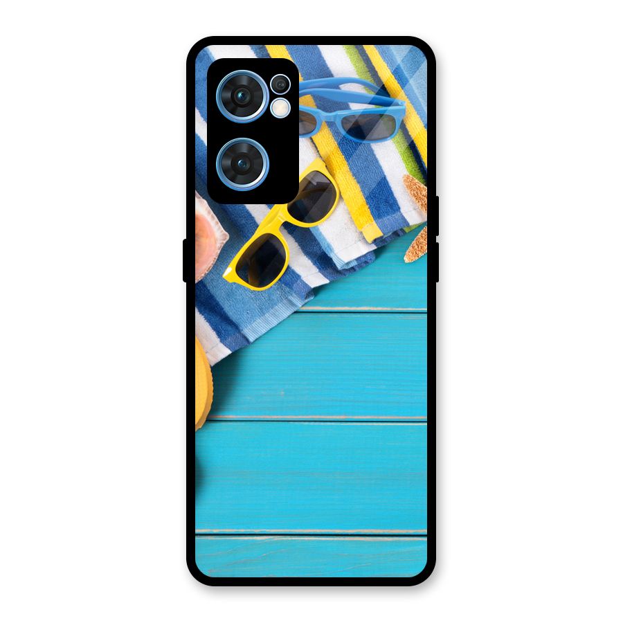 Beach Ready Glass Back Case for Oppo Reno7 5G
