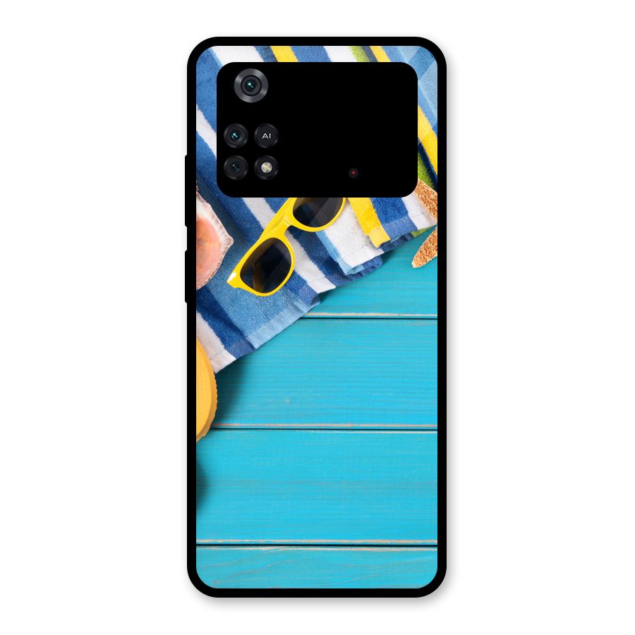 Beach Ready Glass Back Case for Poco M4 Pro 4G