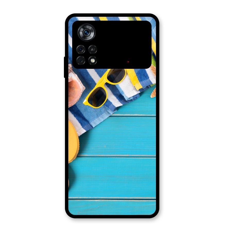 Beach Ready Glass Back Case for Poco X4 Pro 5G