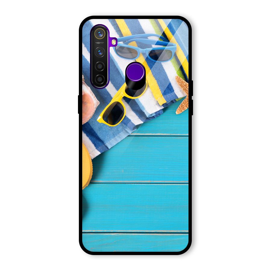 Beach Ready Glass Back Case for Realme 5 Pro