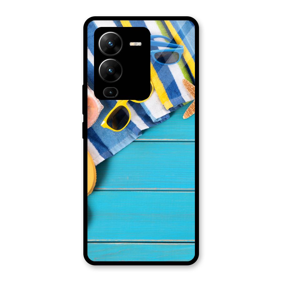 Beach Ready Glass Back Case for Vivo V25 Pro