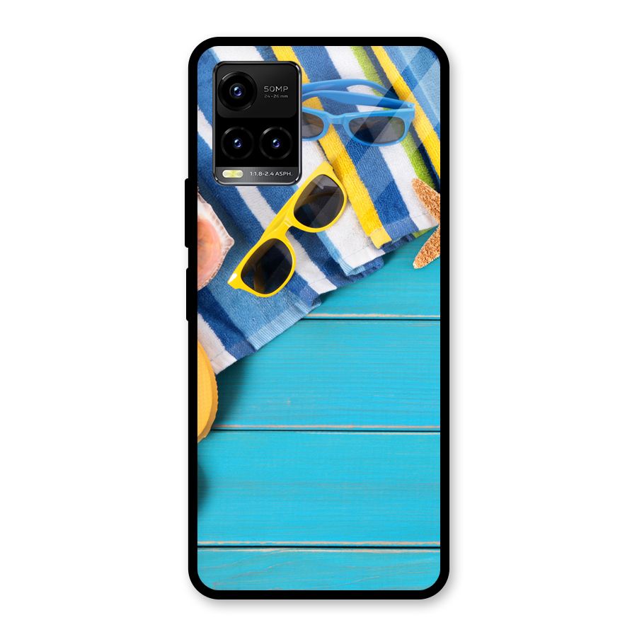 Beach Ready Glass Back Case for Vivo Y21T