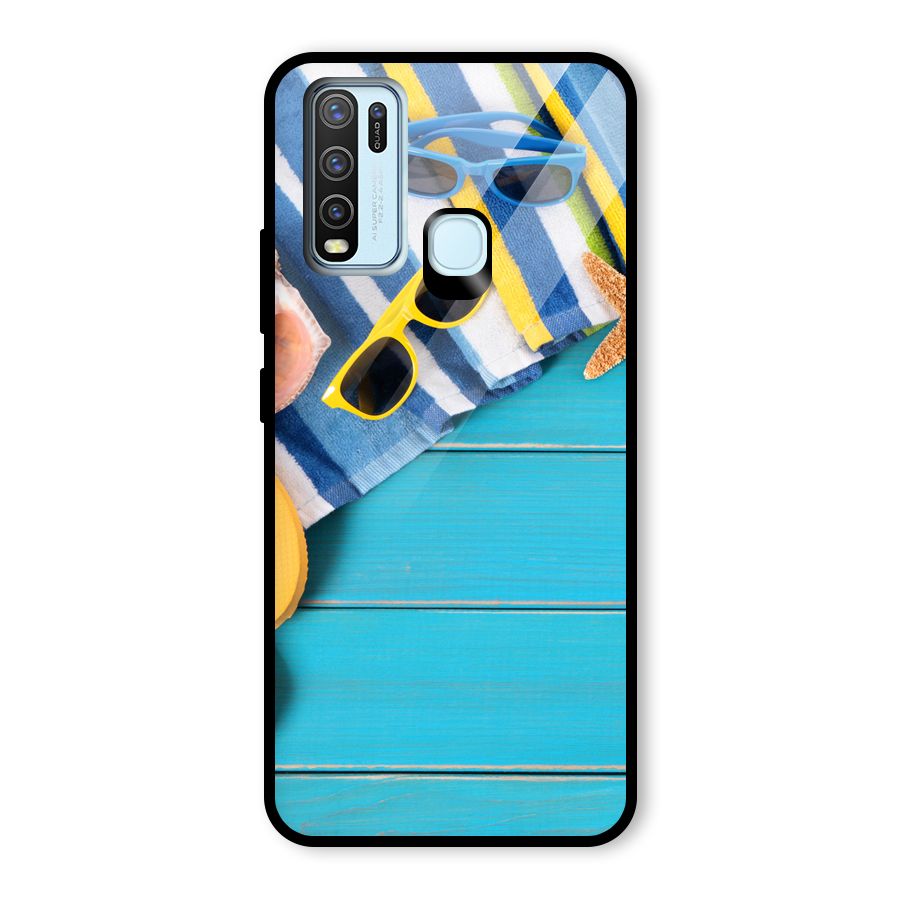 Beach Ready Glass Back Case for Vivo Y30