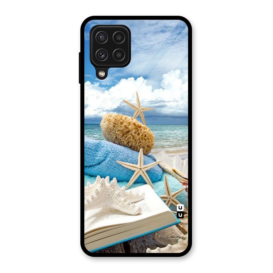 Beach Sky Glass Back Case for Galaxy A22 4G