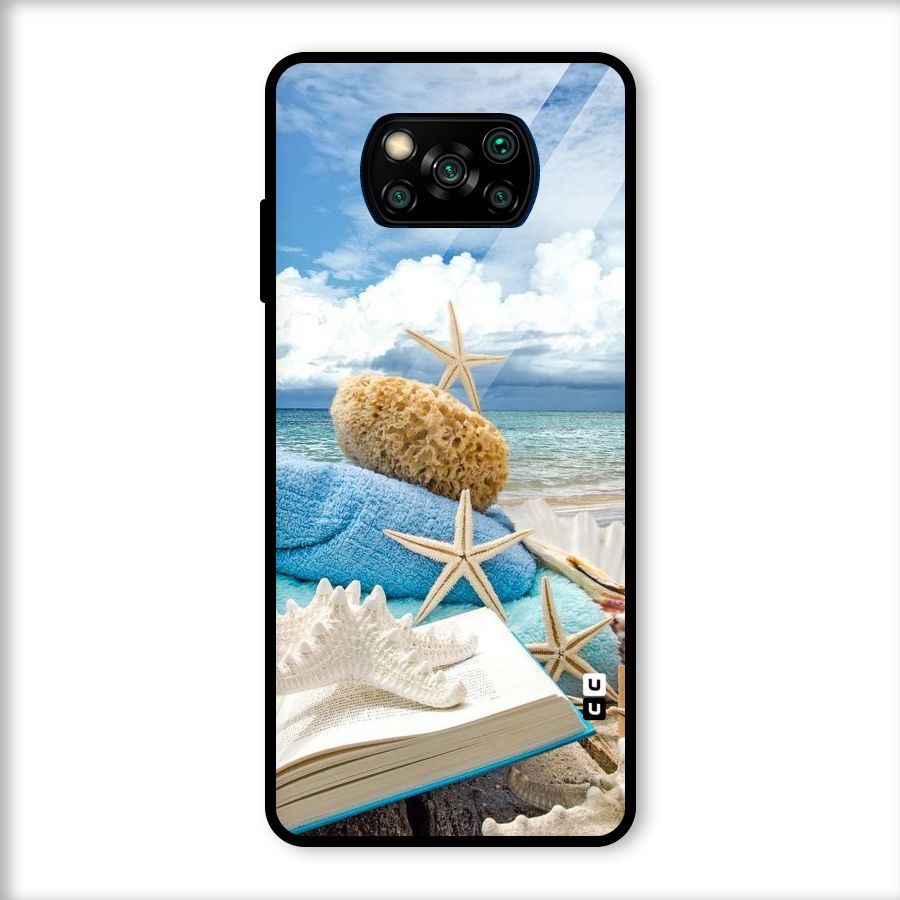 Beach Sky Glass Back Case for Poco X3