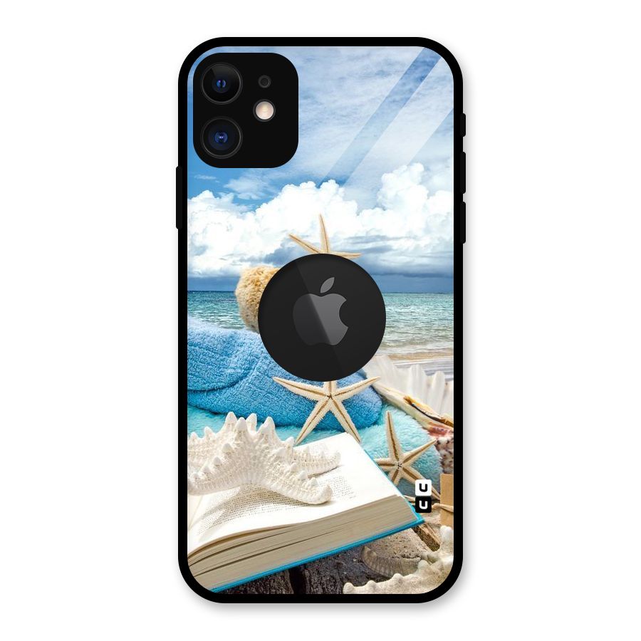 Beach Sky Glass Back Case for iPhone 11 Logo Cut