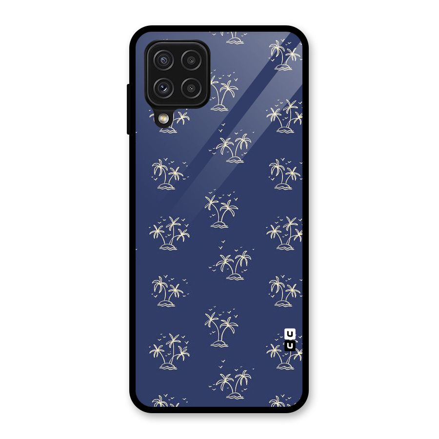 Beach Trees Glass Back Case for Galaxy A22 4G