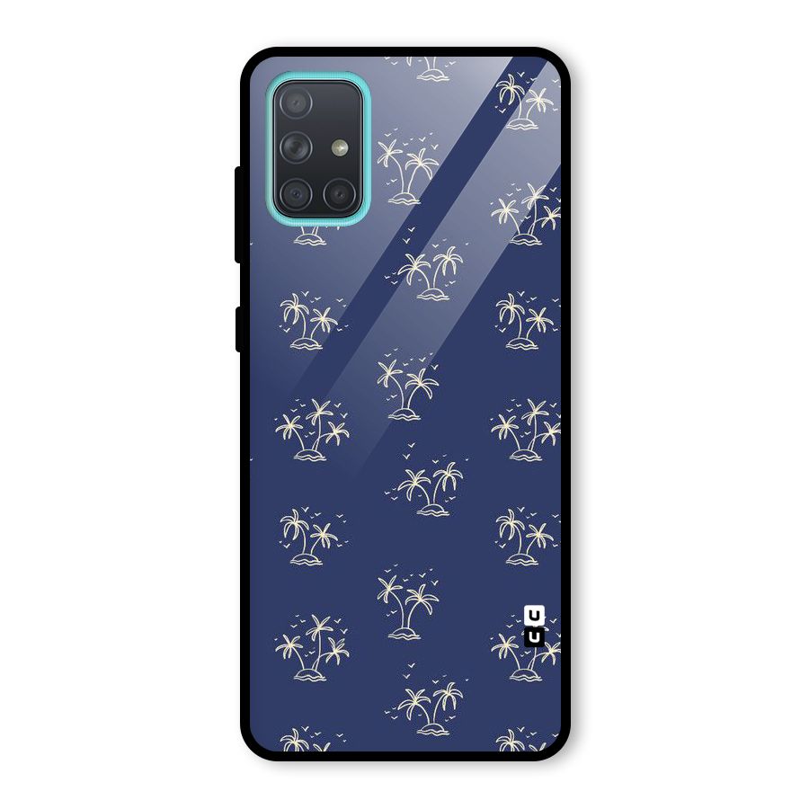 Beach Trees Glass Back Case for Galaxy A71