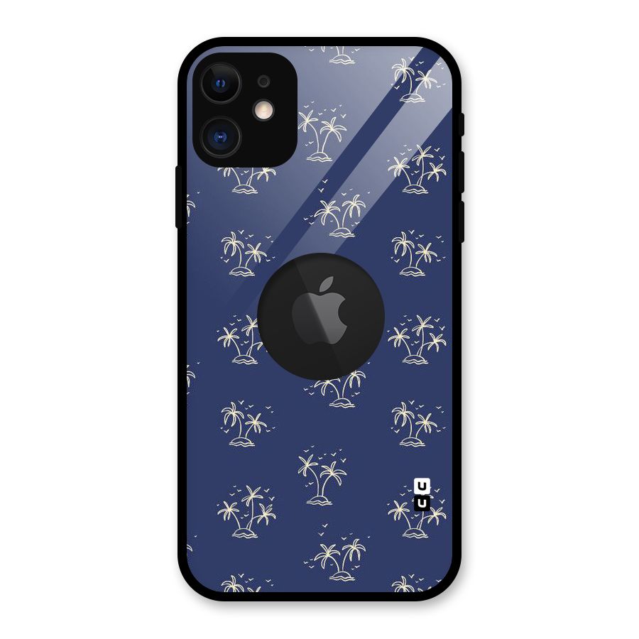 Beach Trees Glass Back Case for iPhone 11 Logo Cut