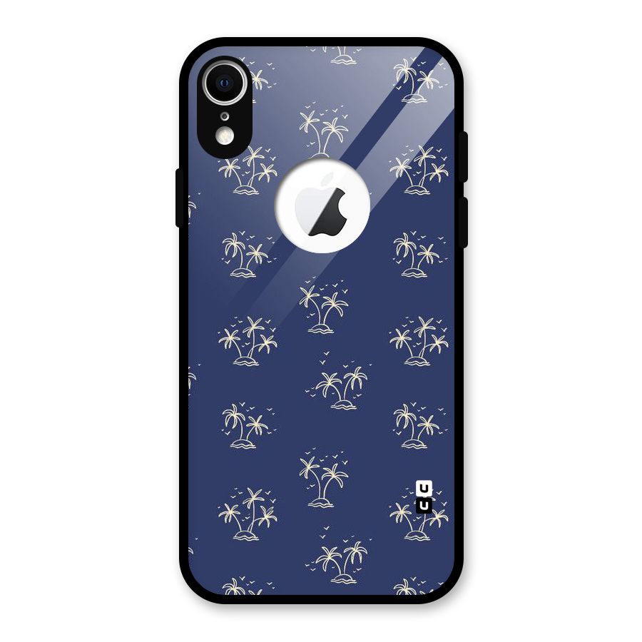 Beach Trees Glass Back Case for iPhone XR Logo Cut