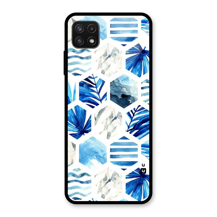 Beach Vibes Pentagon Design Glass Back Case for Galaxy A22 5G