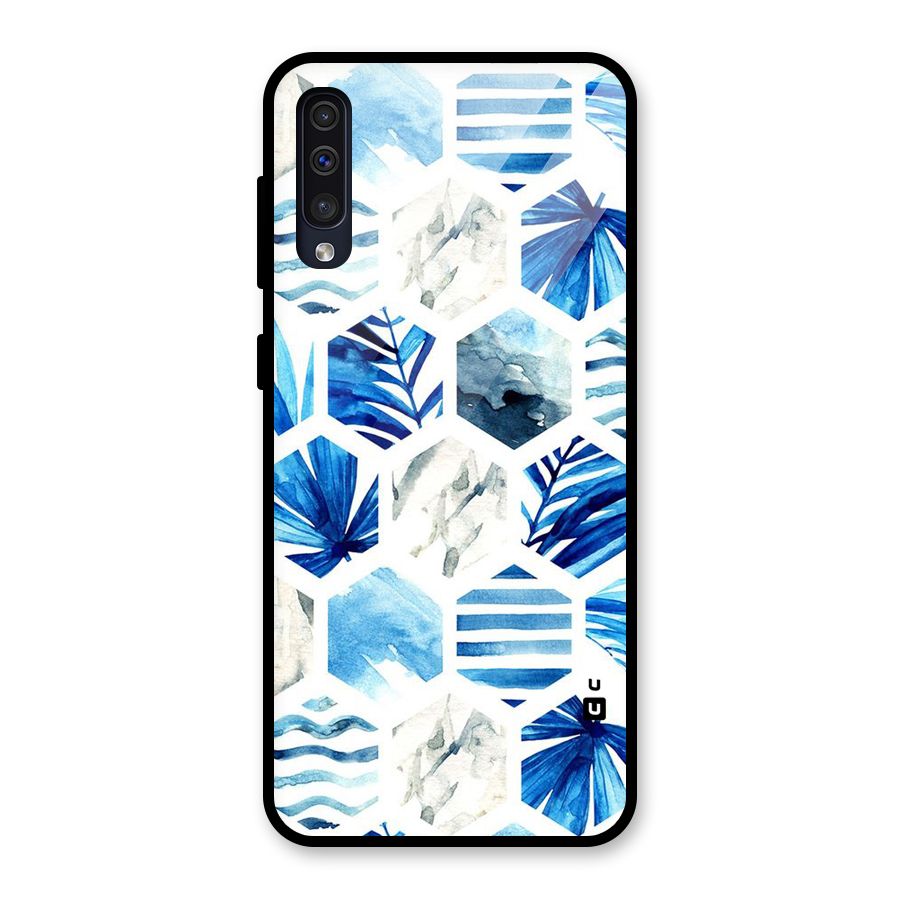 Beach Vibes Pentagon Design Glass Back Case for Galaxy A50