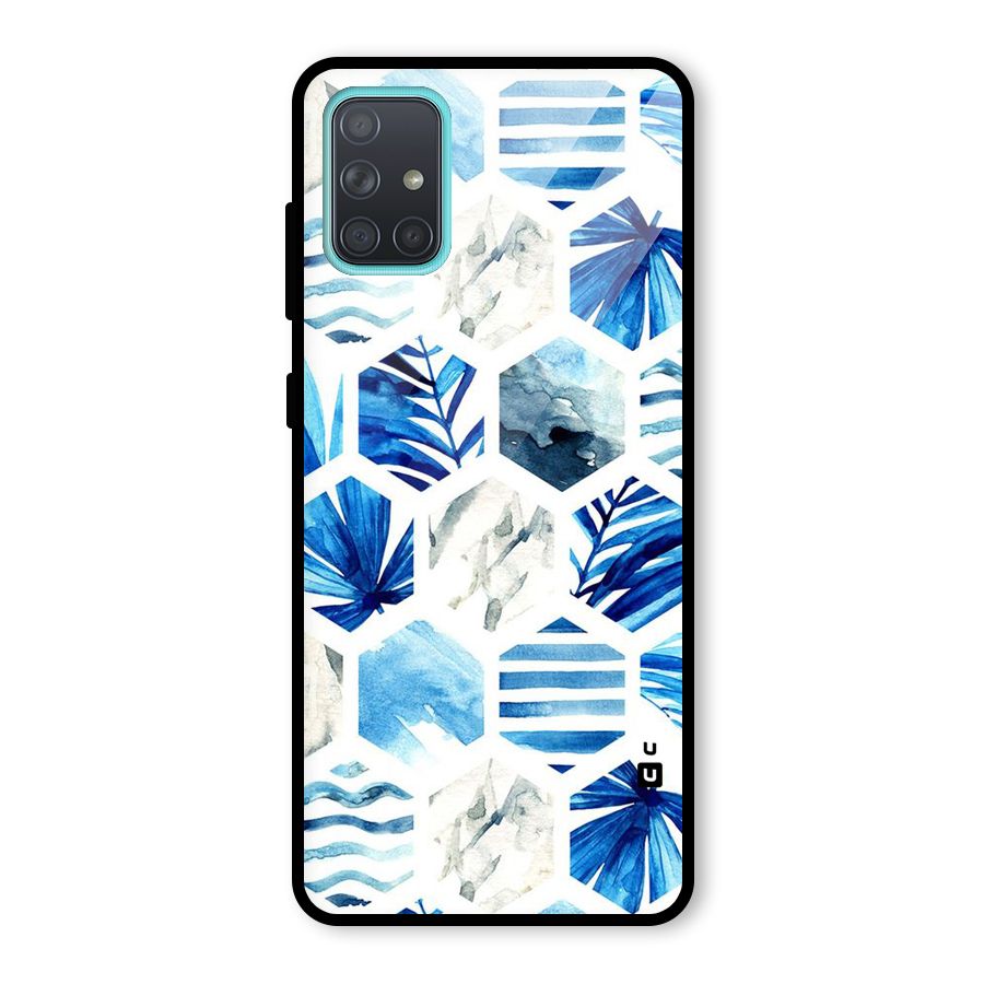 Beach Vibes Pentagon Design Glass Back Case for Galaxy A71