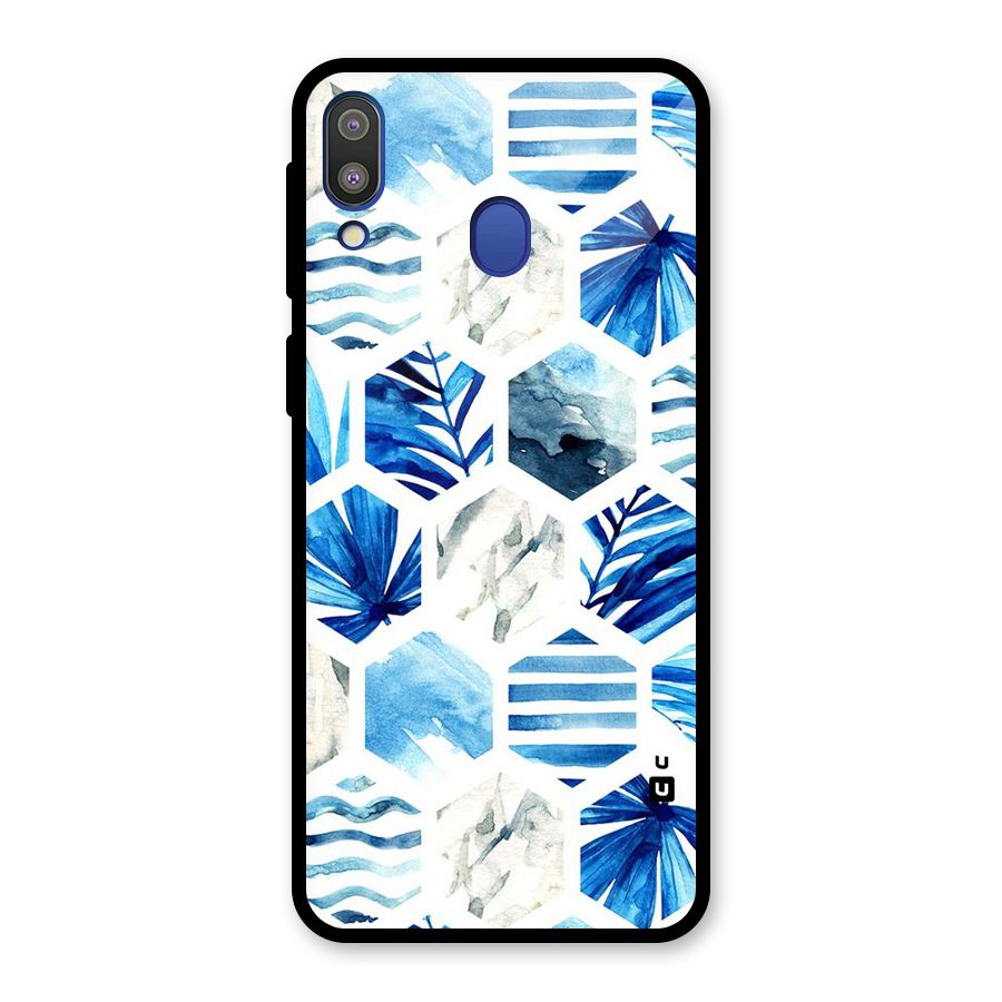 Beach Vibes Pentagon Design Glass Back Case for Galaxy M20