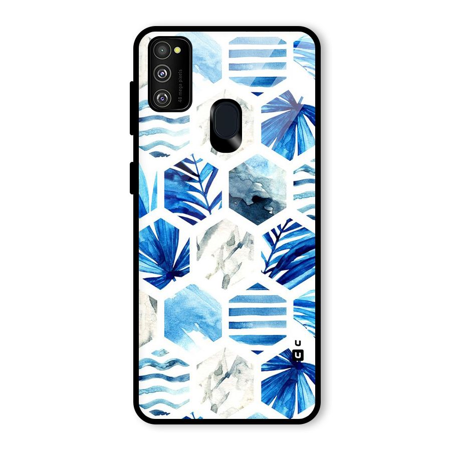 Beach Vibes Pentagon Design Glass Back Case for Galaxy M21