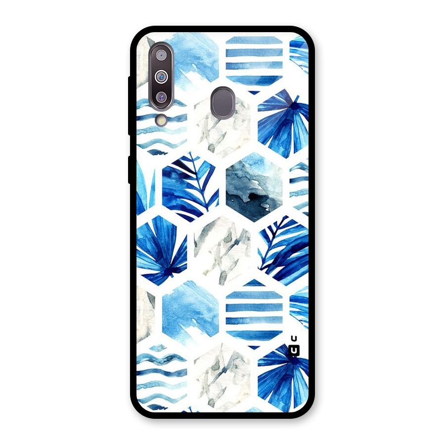 Beach Vibes Pentagon Design Glass Back Case for Galaxy M30