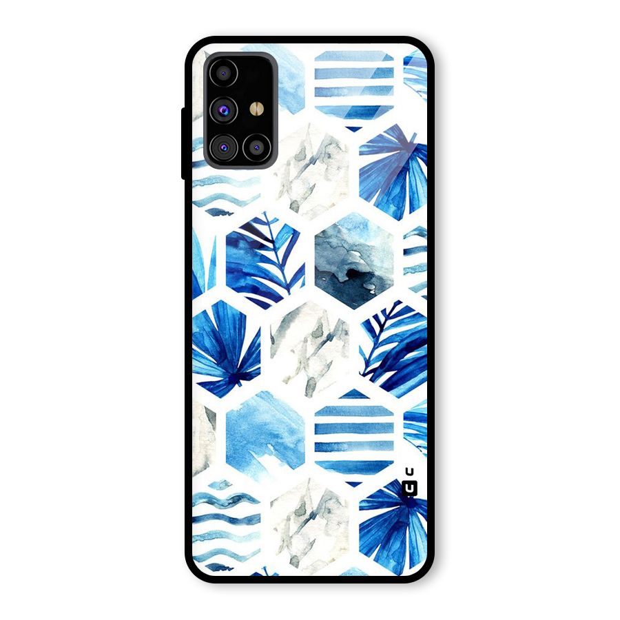 Beach Vibes Pentagon Design Glass Back Case for Galaxy M31s