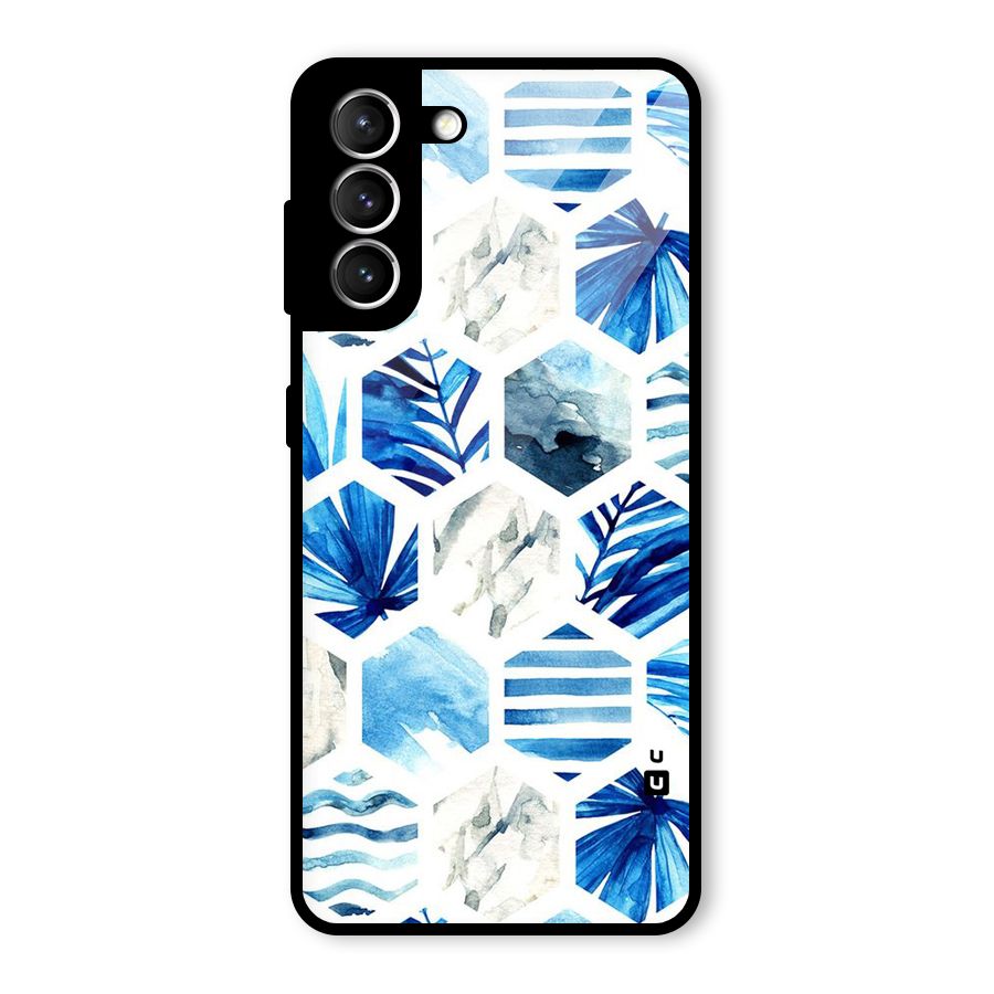 Beach Vibes Pentagon Design Glass Back Case for Galaxy S21 5G