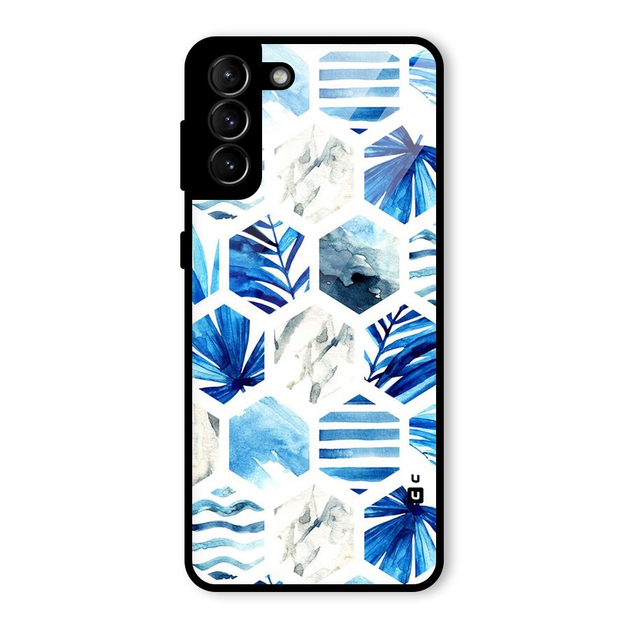 Beach Vibes Pentagon Design Glass Back Case for Galaxy S21 Plus