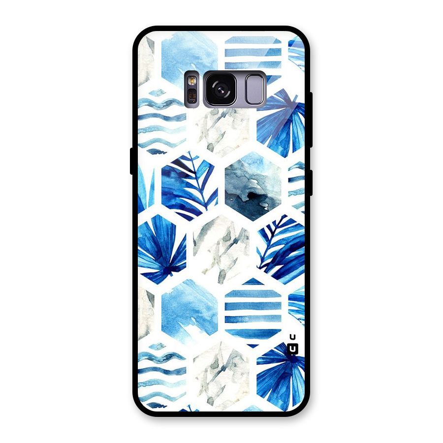 Beach Vibes Pentagon Design Glass Back Case for Galaxy S8