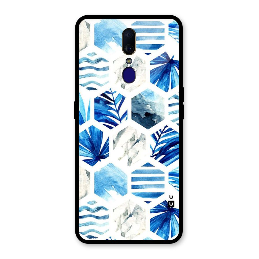 Beach Vibes Pentagon Design Glass Back Case for Oppo F11