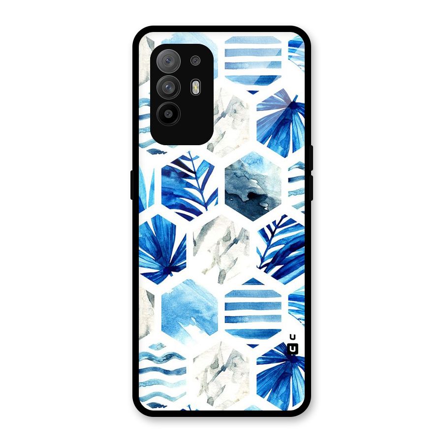Beach Vibes Pentagon Design Glass Back Case for Oppo F19 Pro Plus 5G