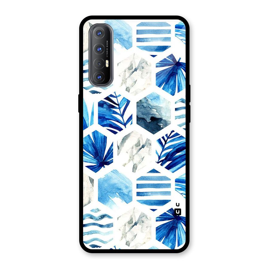 Beach Vibes Pentagon Design Glass Back Case for Oppo Reno3 Pro