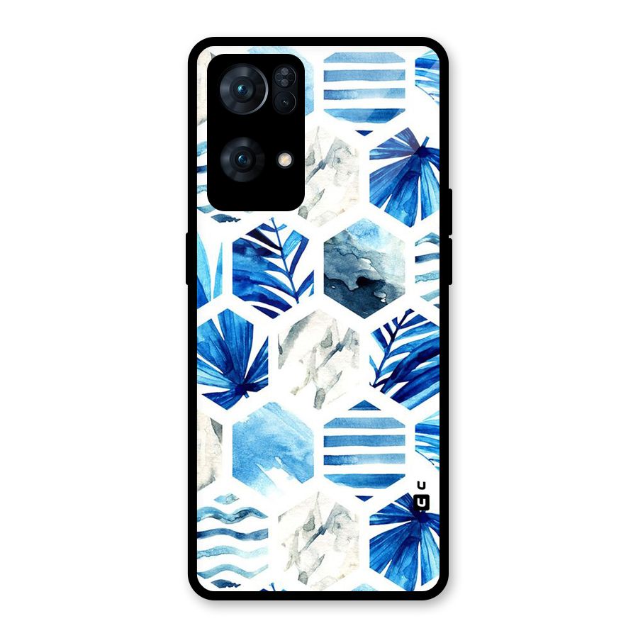Beach Vibes Pentagon Design Glass Back Case for Oppo Reno7 Pro 5G