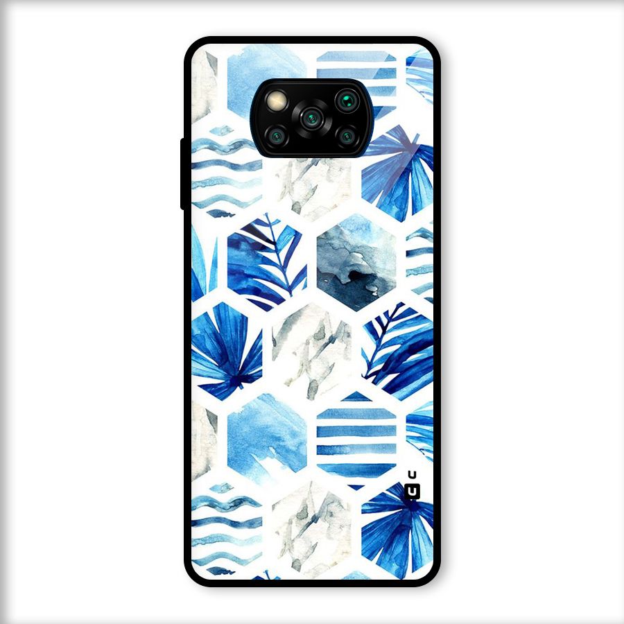 Beach Vibes Pentagon Design Glass Back Case for Poco X3