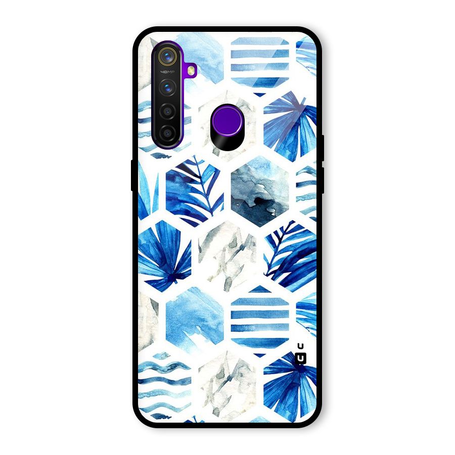Beach Vibes Pentagon Design Glass Back Case for Realme 5 Pro
