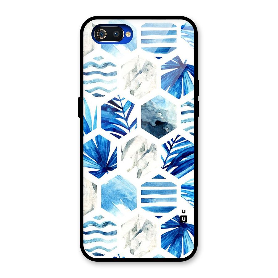 Beach Vibes Pentagon Design Glass Back Case for Realme C2