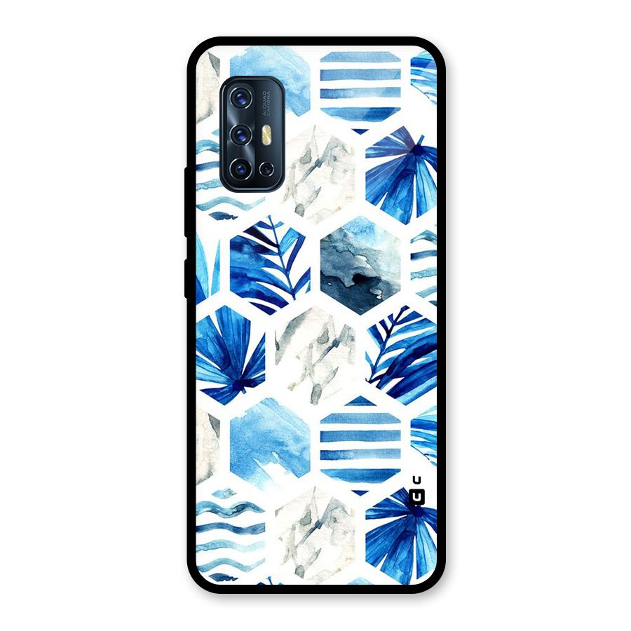 Beach Vibes Pentagon Design Glass Back Case for Vivo V17