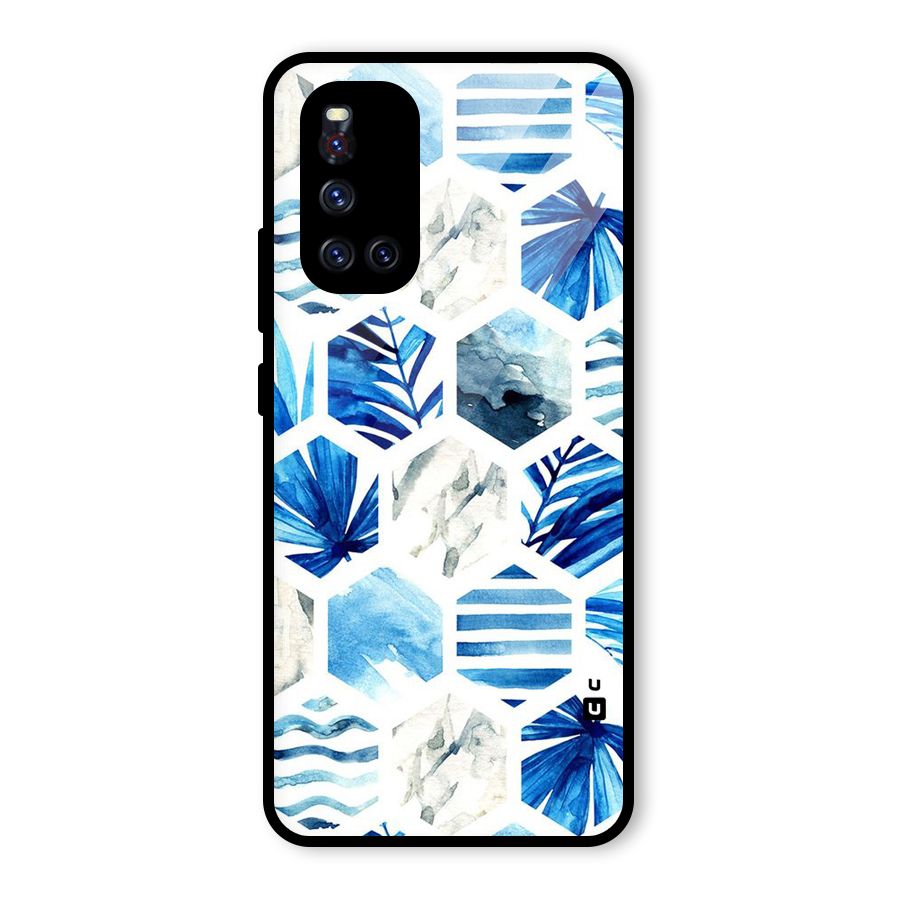 Beach Vibes Pentagon Design Glass Back Case for Vivo V19
