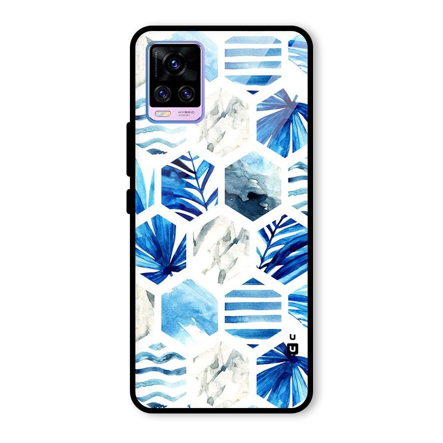 Beach Vibes Pentagon Design Glass Back Case for Vivo V20 Pro