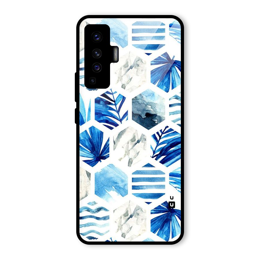 Beach Vibes Pentagon Design Glass Back Case for Vivo X50