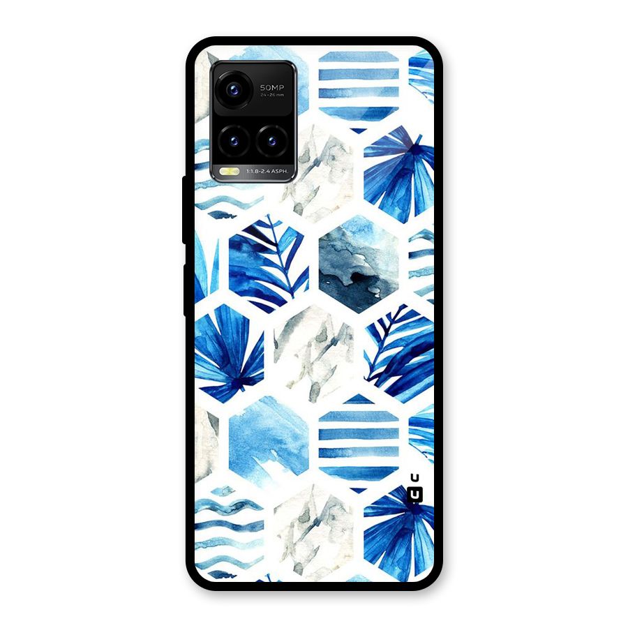 Beach Vibes Pentagon Design Glass Back Case for Vivo Y21T