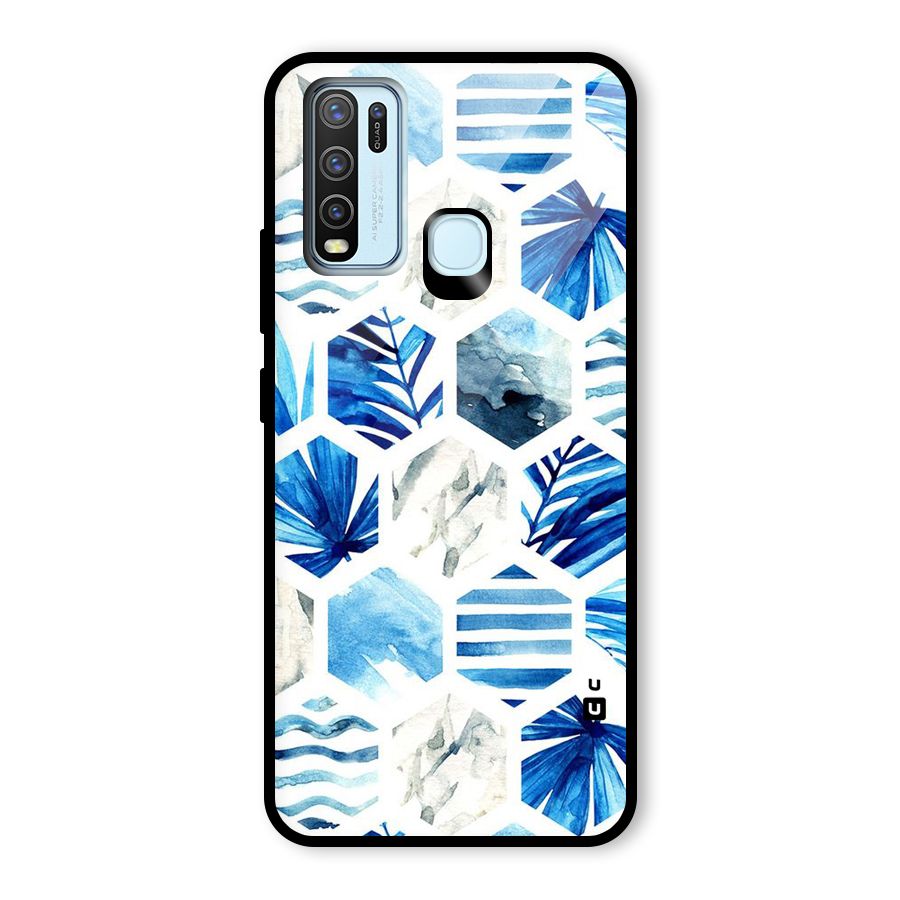 Beach Vibes Pentagon Design Glass Back Case for Vivo Y50