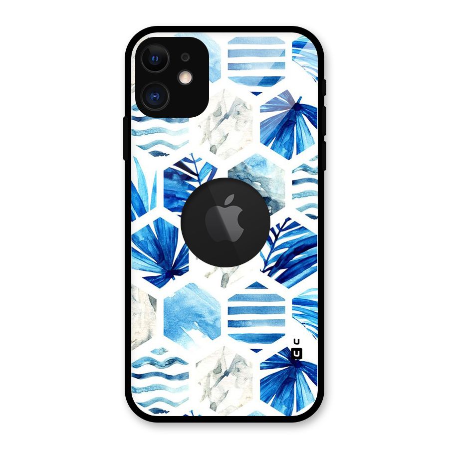 Beach Vibes Pentagon Design Glass Back Case for iPhone 11 Logo Cut