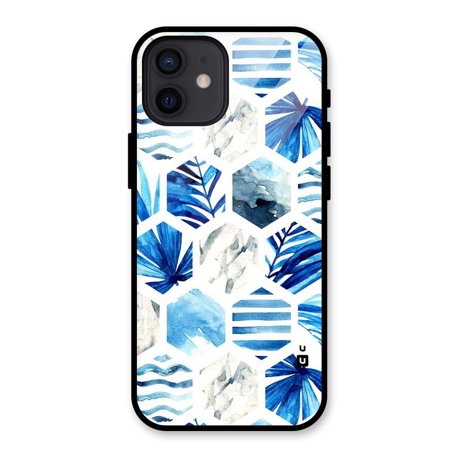 Beach Vibes Pentagon Design Glass Back Case for iPhone 12