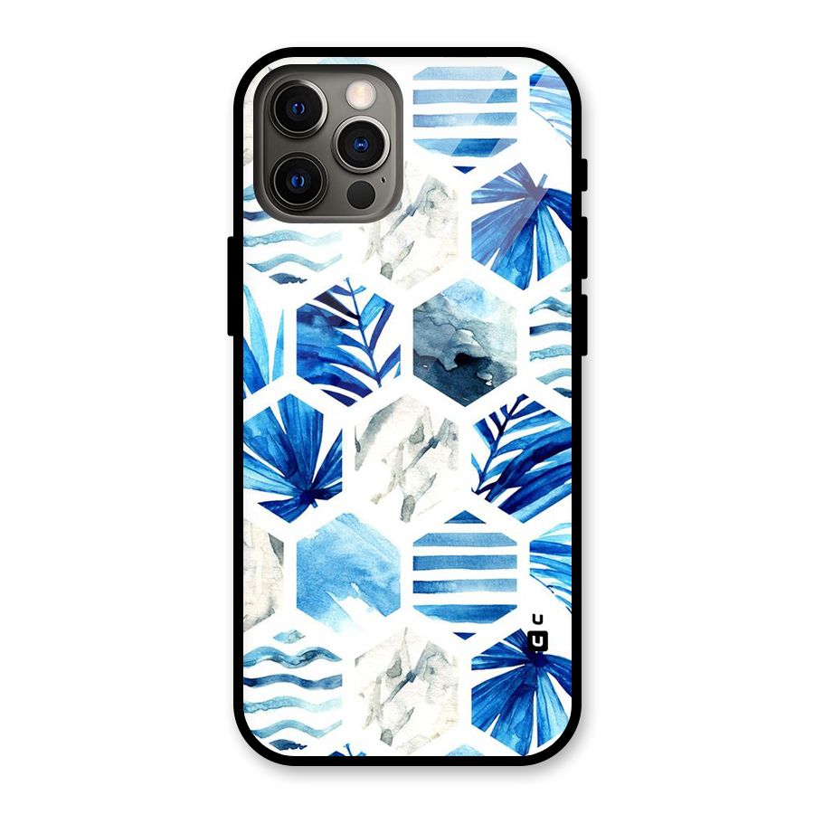 Beach Vibes Pentagon Design Glass Back Case for iPhone 12 Pro