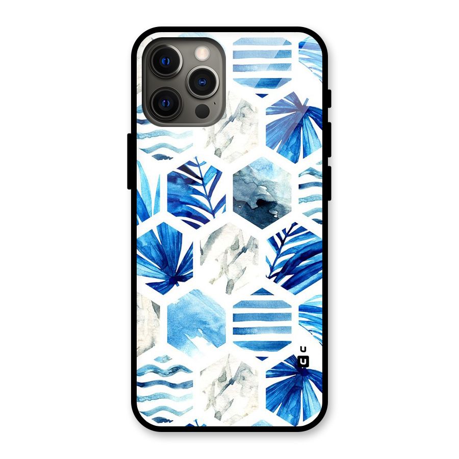 Beach Vibes Pentagon Design Glass Back Case for iPhone 12 Pro Max