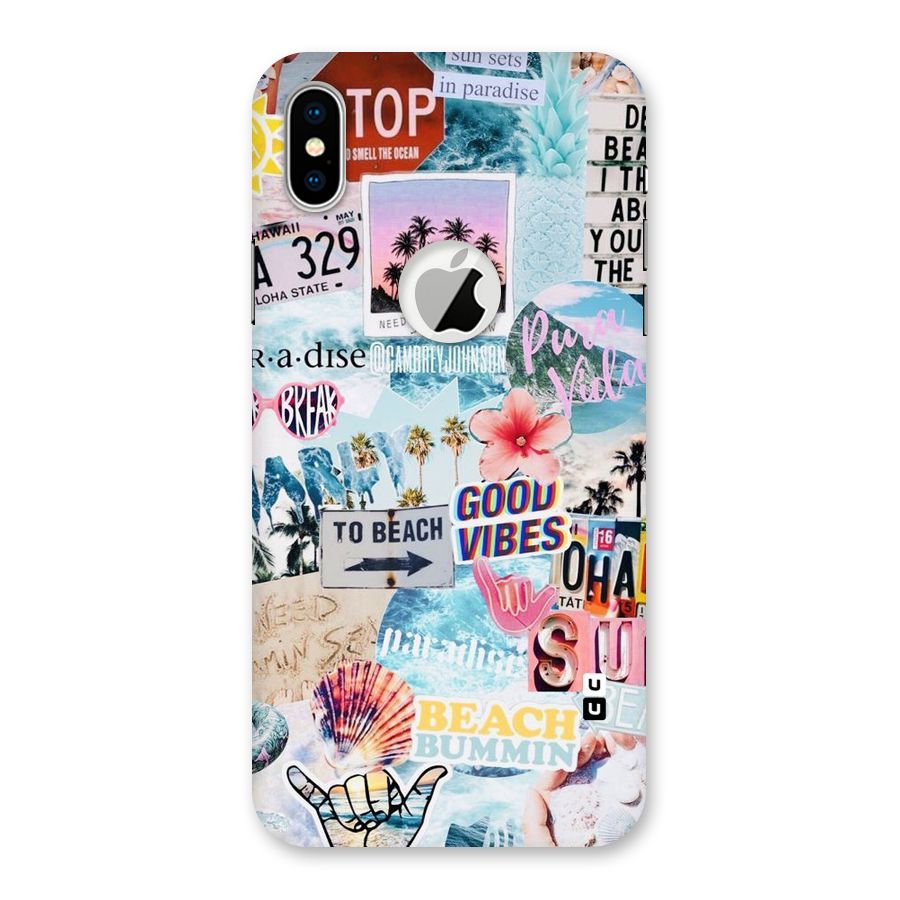 Beaching Life Back Case for iPhone XS Logo Cut